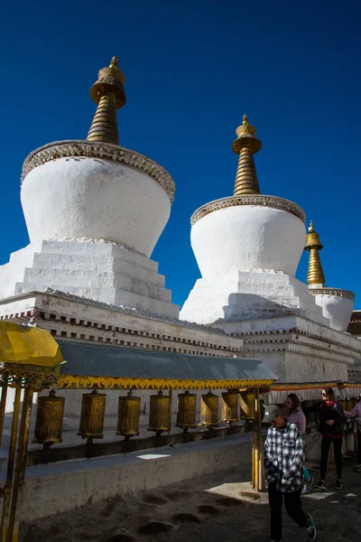 Shigatse Centrala Tibet Kina Maj 2019 Inre Innergård Buddhistiska Klostret — Stockfoto