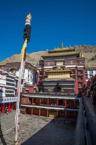 Shigatse Tibet Central Chine Mai 2019 Cour Intérieure Monastère Bouddhiste — Photo