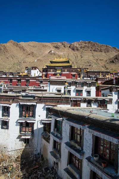 Shigatse Tibet Central China Mayo 2019 Patio Interior Del Monasterio — Foto de Stock