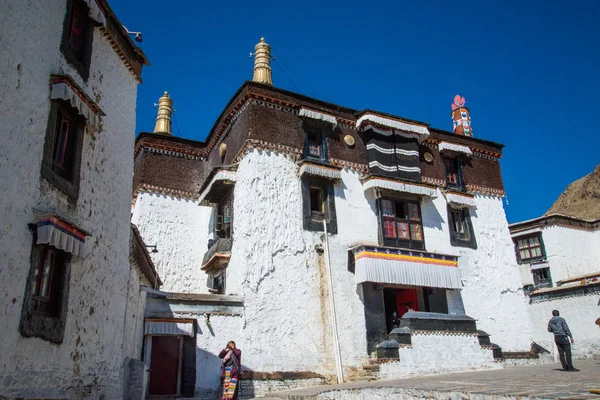 Shigatse Tibete Central China Maio 2019 Pátio Interno Mosteiro Budista — Fotografia de Stock