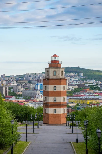 Άποψη Της Αρχιτεκτονικής Της Πόλης Murmansk Ρωσία — Φωτογραφία Αρχείου