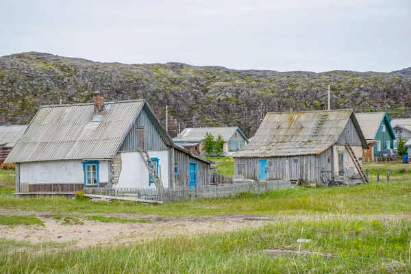 Vista Arquitectura Del Pueblo Teriberka Murmansk Rusia — Foto de Stock