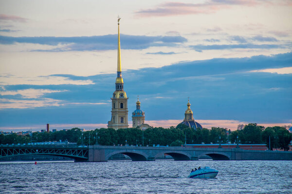 Scenic view of St Petersburg cityscape, Russia
