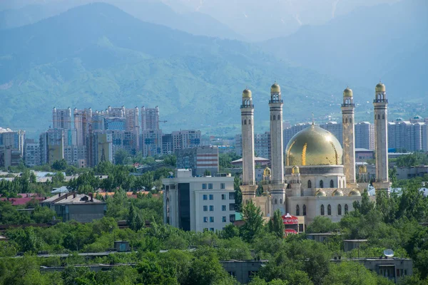 阿拉木图市靠近天山的地方 乌云密布 天气很好 在哈萨克斯坦 积极生活 远足和徒步旅行的最佳场所 从窗户看最佳景色 — 图库照片