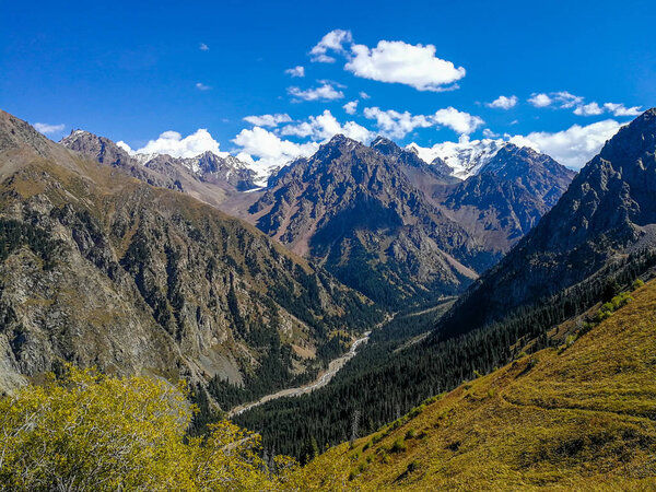 view of mountains near Almaty, Tian-Shan, Alatau, Kazakhstan   