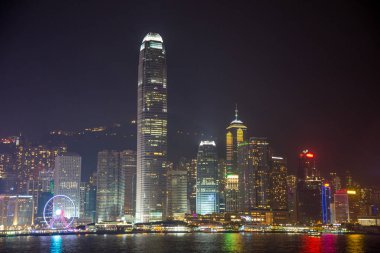 Gece vakti Hong Kong 'un ışıklandırılması, Çin