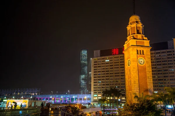 Iluminação Paisagem Urbana Hong Kong Noite China — Fotografia de Stock