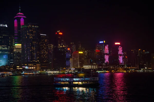 Cityscape Illumination Hong Kong Night China — стокове фото