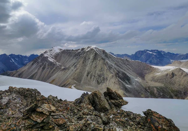 Schilderachtig Uitzicht Marmeren Muur Piek Tian Shan Kazachstan — Stockfoto