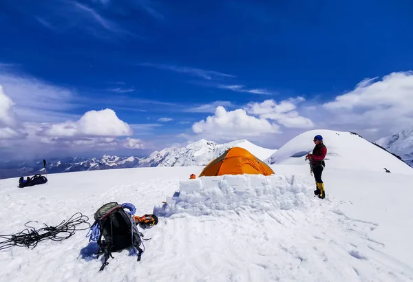 Reizen Marmeren Muur Piek Tian Shan Kazachstan — Stockfoto