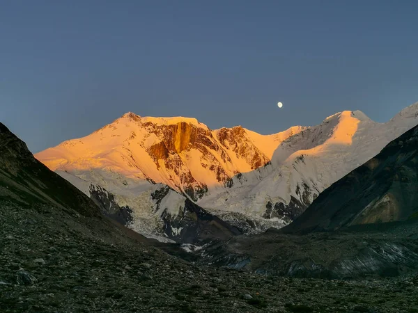 Scenic View Marble Wall Peak Sunset Tian Shan Kazakhstan — Stock Photo, Image