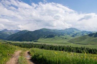 Karkara bölgesinin manzarası, Tian Shan, Kazakistan