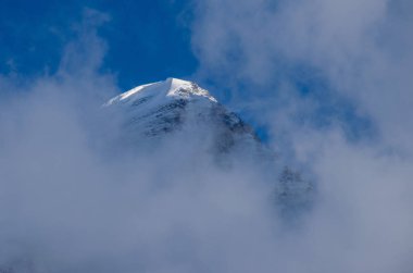 Khan Tengri tepesinin manzarası, Tian Shan, Kazakistan 