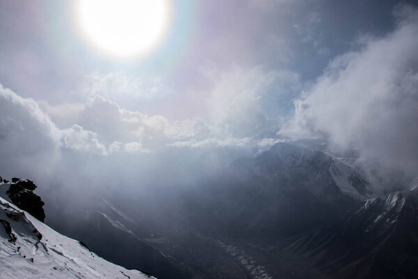 scenic view of Khan Tengri peak, Tian Shan, Kazakhstan 