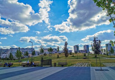 Moskova şehir mimarisini gezmek, seyahat kavramı 