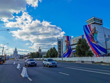 Moskova şehir mimarisini gezmek, seyahat kavramı 