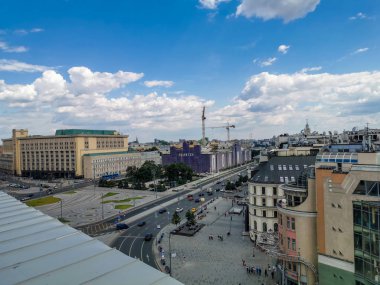 Moskova şehir mimarisini gezmek, seyahat kavramı 