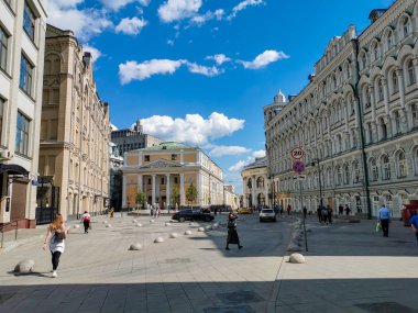 Moskova şehir mimarisini gezmek, seyahat kavramı 