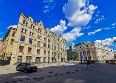 Moskova şehir mimarisini gezmek, seyahat kavramı 