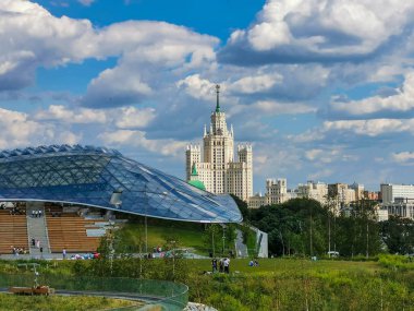 Moskova şehir mimarisini gezmek, seyahat kavramı 