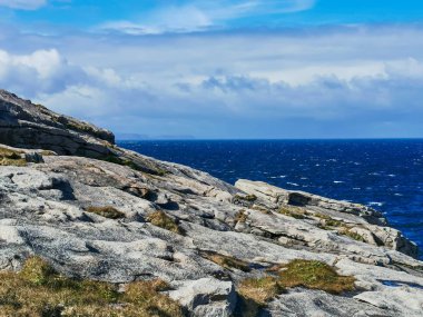 Nordkapp 'ın gündüz manzarası, Finnmark, Norveç 