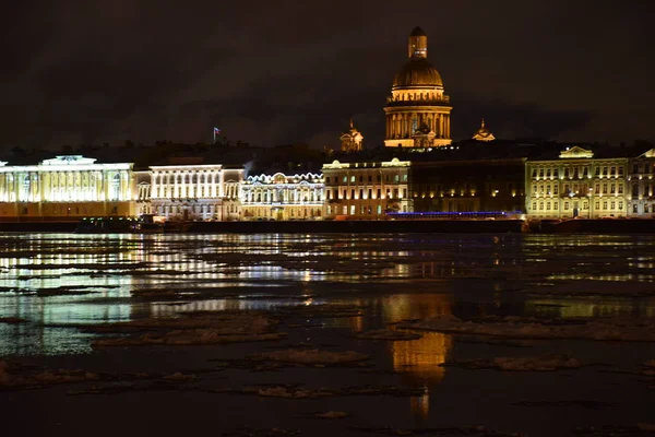 Festői Kilátás Szentpétervárra Éjszaka Oroszország — Stock Fotó