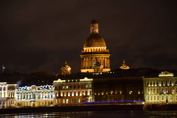 Vista Panorâmica Cidade São Petersburgo Noite Rússia — Fotografia de Stock