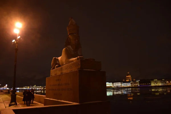 Vista Panorámica Ciudad San Petersburgo Por Noche Rusia — Foto de Stock
