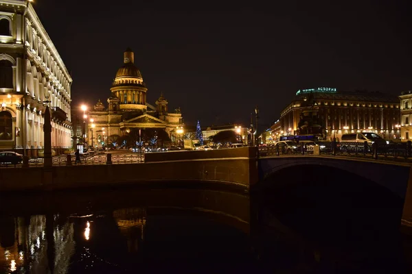 Widok Miasto Petersburg Nocy Rosja — Zdjęcie stockowe