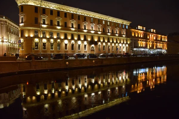 Vista Panorâmica Cidade São Petersburgo Noite Rússia — Fotografia de Stock