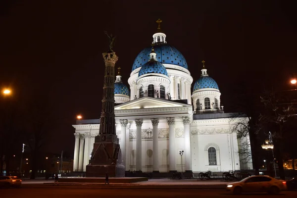 Γραφική Θέα Της Πόλης Της Αγίας Πετρούπολης Νύχτα Ρωσία — Φωτογραφία Αρχείου