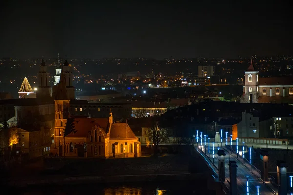 Живописный Вид Ночное Освещение Города Городская Сцена — стоковое фото