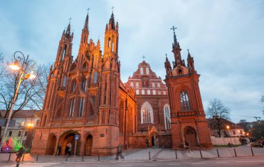 St. Annes Kilisesi Dış görünüşü, Vilnius, Litvanya, seyahat kavramı