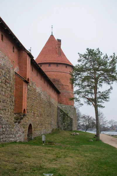 Utsikt Över Trakai Slott Dagtid Litauen Resor Koncept — Stockfoto