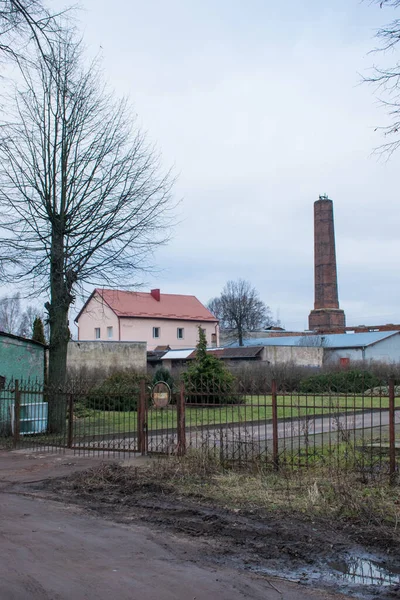 Gammal Övergiven Fabriksbyggnad Staden — Stockfoto