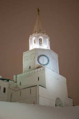Kışın Kazan Kremlin manzarası, Kazan, Rusya