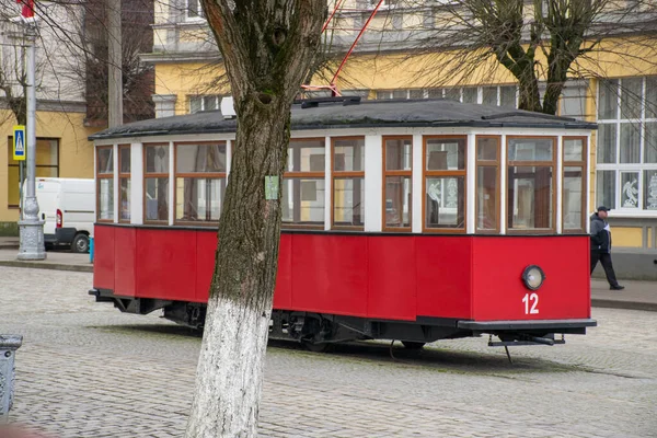 Tramwaj Ulicy Mieście — Zdjęcie stockowe