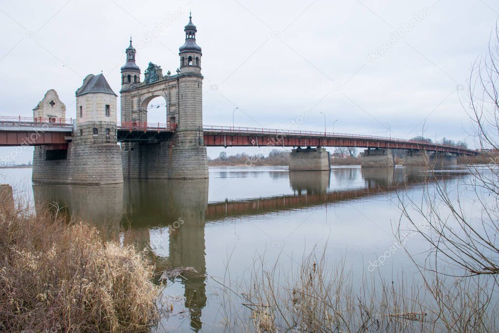 Tilsit gate, bridge of Queen Louise across Niemen river separating Russia and Lithuania