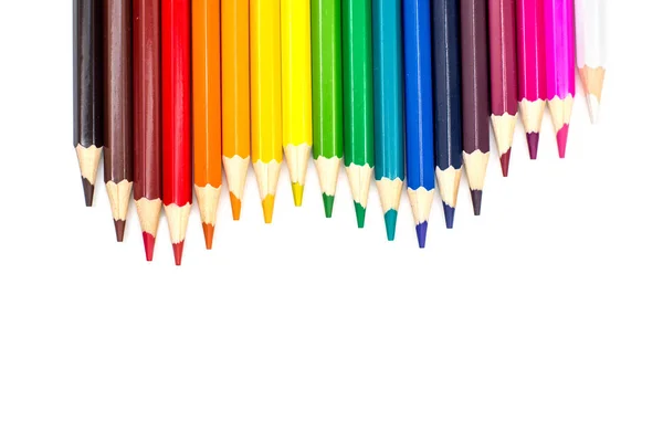 Color pencils isolated on white background. Back to school — Stock Photo, Image