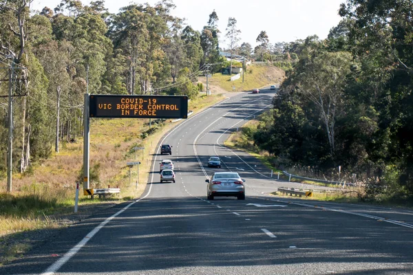 Pacific Highway Australia 2020 Tanda Jalan Digital Pacivif Highway Covid — Stok Foto