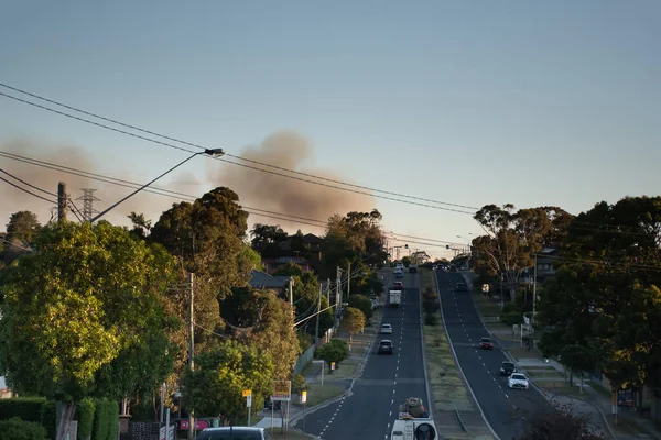 Sydney Australië 2020 Rook Van Royal National Park Bushfire Zichtbaar — Stockfoto