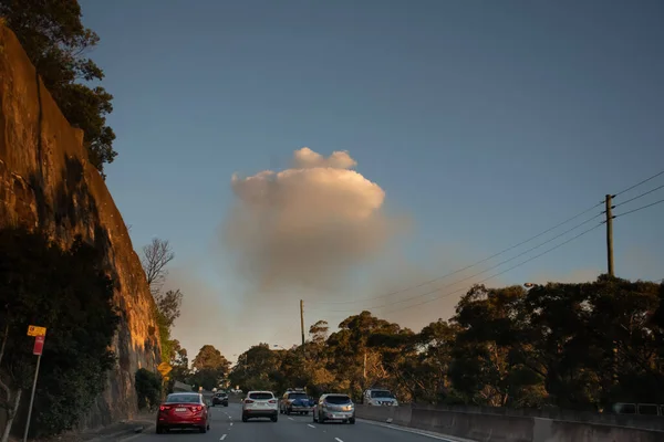 Sydney Australië 2020 Rook Van Royal National Park Bushfire Zichtbaar — Stockfoto