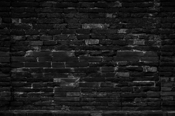 Zwarte bakstenen muur textuur voor achtergrond. — Stockfoto