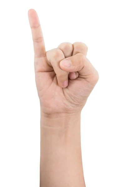 Verschiedene Gesten und Handzeichen der Frau isoliert auf weißem Hintergrund mit Clipping-Pfad. — Stockfoto