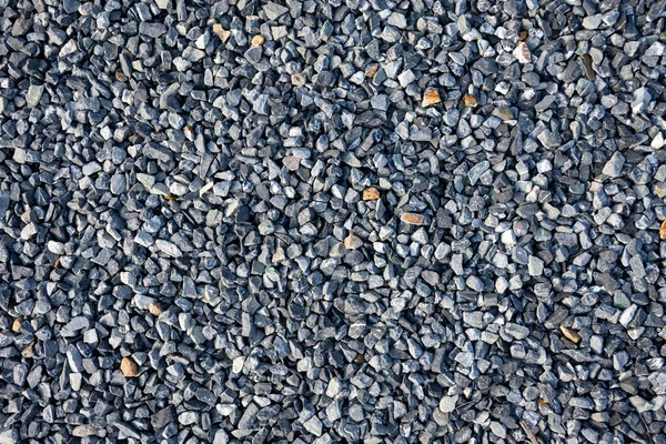 Bovenaanzicht Van Blauwe Constructie Grind Textuur Achtergrond Kleine Granieten Steen — Stockfoto