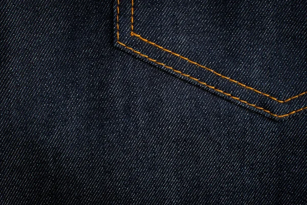 Dunkelblaue Jeans Textur Hintergrund Mit Tasche — Stockfoto