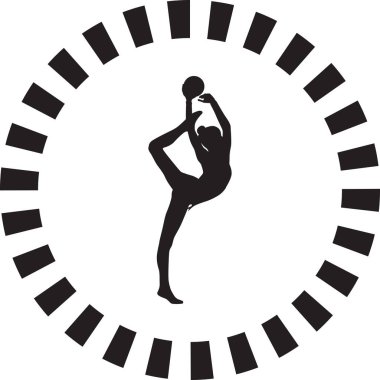 Ritmik Jimnastik siluet vektör