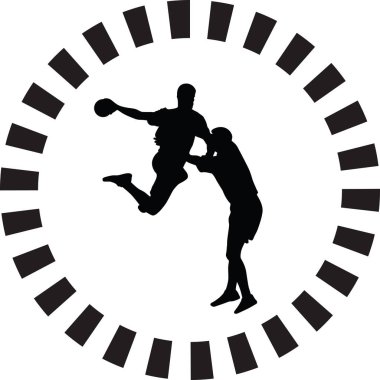 handball player silhouette vector clipart