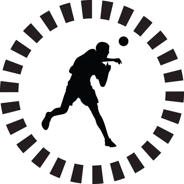 Jogador Handebol Silhueta Vetor — Vetor de Stock