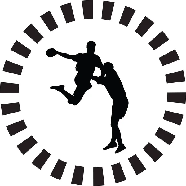 Jugador Balonmano Silueta Vector — Archivo Imágenes Vectoriales
